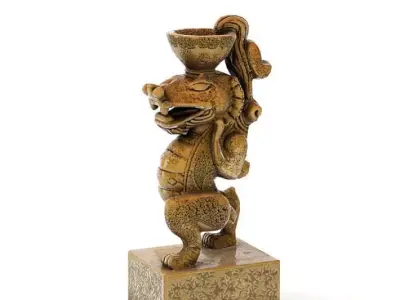 Oriental Dragon Statue 3D model