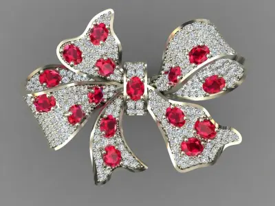 Ruby Bow Ring 3D print model