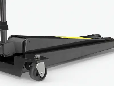 Floor Car Jack Black Low-poly 3D model