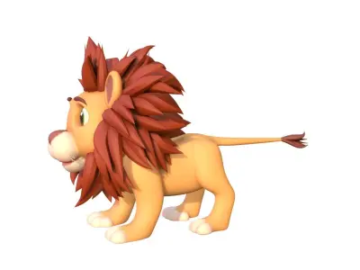 Stylized Toon Lion rigged 3D model