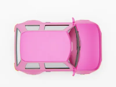 Cartoon car 3D model - Textured and UV Mapped