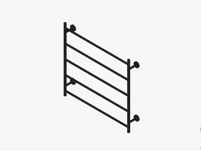 Towel Rail - Ladder - Luxury - Round - 750 - Round Plate Low-poly 3D model