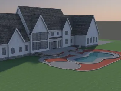 Modern Luxury Farm House 3D model