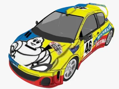 Rally Car Low Poly Low-poly 3D model