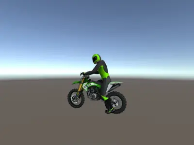 Low Poly Dirt Bike With Rider-4 Low-poly 3D model