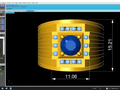 Luxury Bold Diamond Ruby Mens Ring 3D Model  4907 3D print model