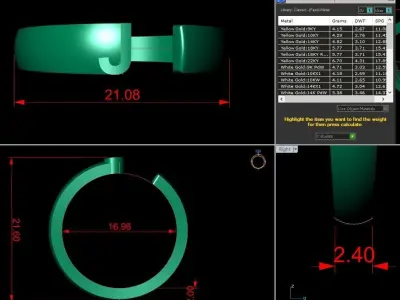 Alphabet Ring J 3D print model