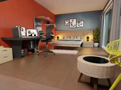 Modern Bedroom Interior 3D model