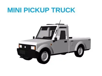 Mini Pickup Truck Low-Poly Low-poly 3D model