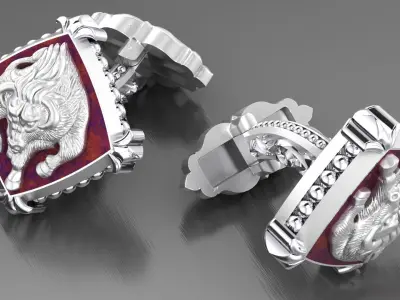 Zodiac signs Cufflinks Calf 3D print model