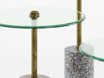 Set of Terrazzo Glass Side Tables 3D model