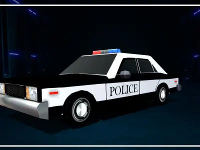 Police Car Low-Poly Low-poly 3D model