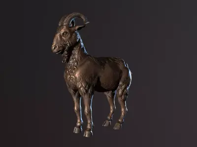 Goat sculpted Low-poly 3D model