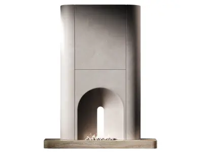 Fireplace Arched semicircular portal hearth area 3D model