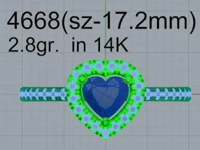 Heart Halo Ring 4668 3D print model