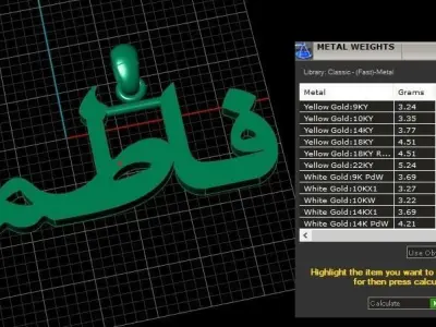 Fatima Urdu Name Pendant 3d Printable Model 3D print model