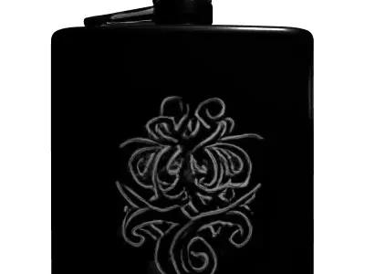 Engraved Hip Flask PBR Model Low-poly 3D model