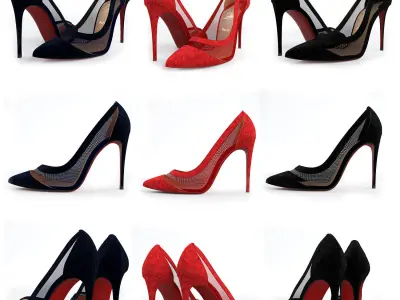 Christian Louboutin Galativi 100mm High Heel 3D model