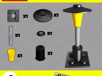 Lego desk lamp 3D print model