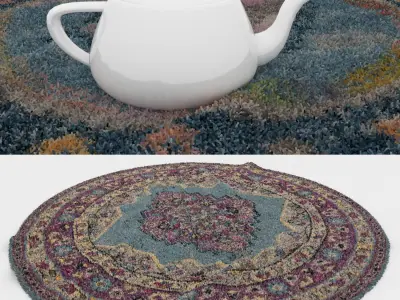 Round Rug Set 166 3D model