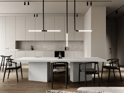 Interior Scene Japandi - 3d Model - Lighting 3D model