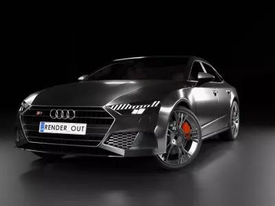 Audi S7 2020 hight resolution low-poly model  A8  A7 Low-poly 3D model