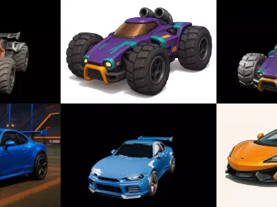 Gt one Car bundle 6 pack 100 glb 3D model