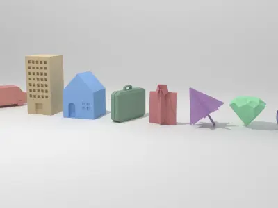 Business Logo Icons 3D model