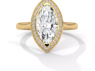 solitaire ring with detail images and 360 render videos 86 3D print model
