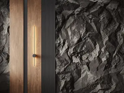 Wall panel 3D model 2