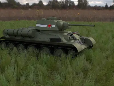 T-34 76 Interior Engine Bay Full HDRI 3D model