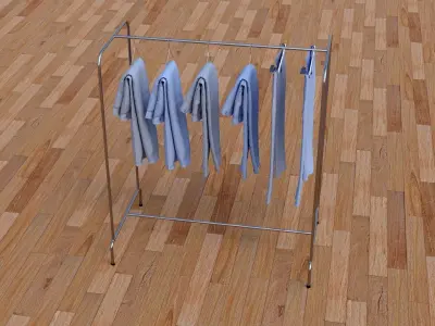 Textured Hanged jeans Rack 3D model