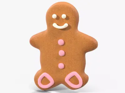 Gingerbread Cookie 9 Low-poly 3D model