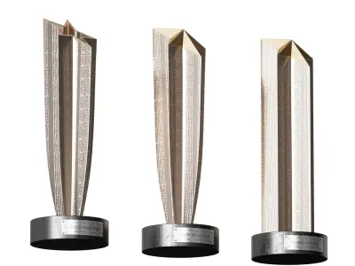 Award cup trophy star set 3D model