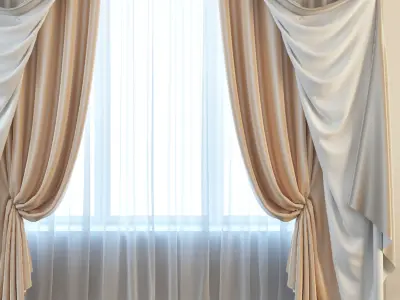 Set 10 Curtains 3D model