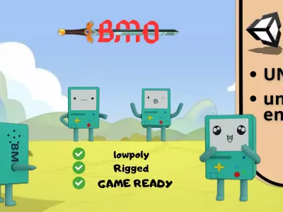 BMO Game-Ready 3D Model-Adventure Time -Unity Unreal Compatible Low-poly 3D model