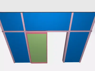 Sliding doubledoor 03 3D model