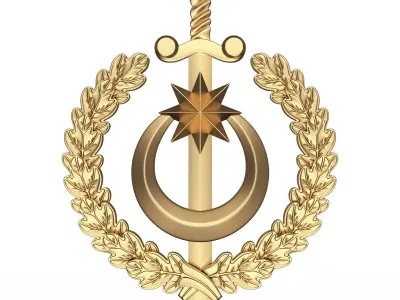 Gold Laurel of Arms 05  Low-poly 3D model