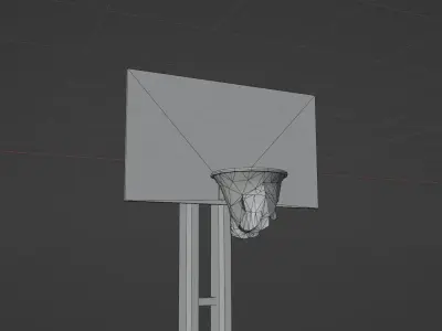 Outdoor Basketball Hoop Low-poly 3D model