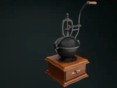vintage collection old coffee grinder 3D model