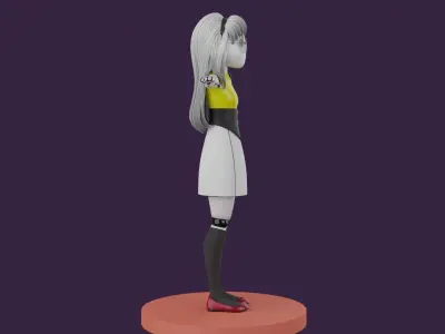 Sci fi Robot Girl - READY TO RIG Low-poly 3D model