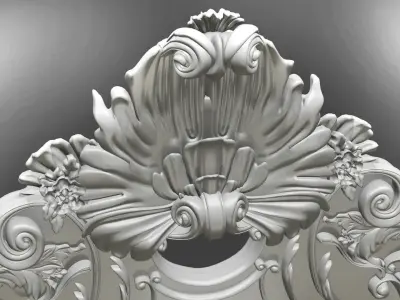 Baroque bed headboard for engraving on a CNC machine 3D print model