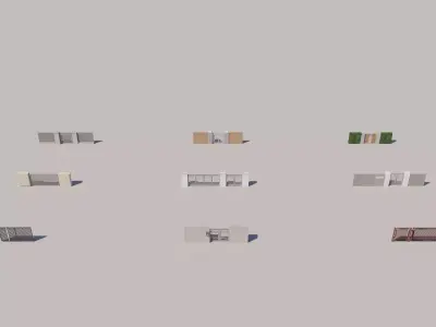  fence door wall 3D model