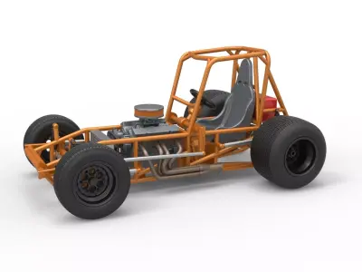 Vintage Sprint car Base Version 2 Scale 1 to 25 3D print model