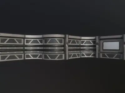 Modular Sci Fi Walls Low-poly 3D model