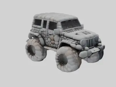 Stone Car - Unique Game-Ready Asset 3D model