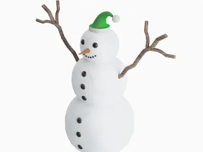 Snowman 03 Low-poly 3D model