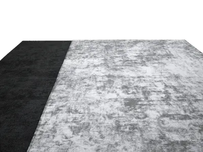 Grey Black wool Rug 3D model