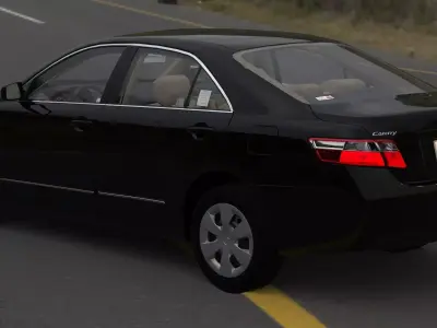 Toyota Camry 2007-2009 with engine VVT-I Low-poly 3D model