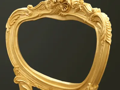 Classic Baroque Style Wooden Chair Base for CNC 3D model